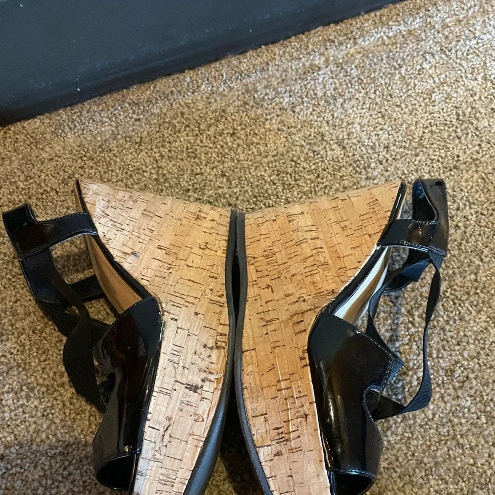 Michael Shannon strappy cork wedges